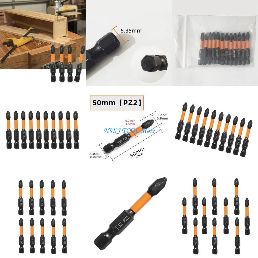 

L8RC 10Pcs Crossing Head Screwdriver Bit Set for Electrician 1/4 Inch Shank