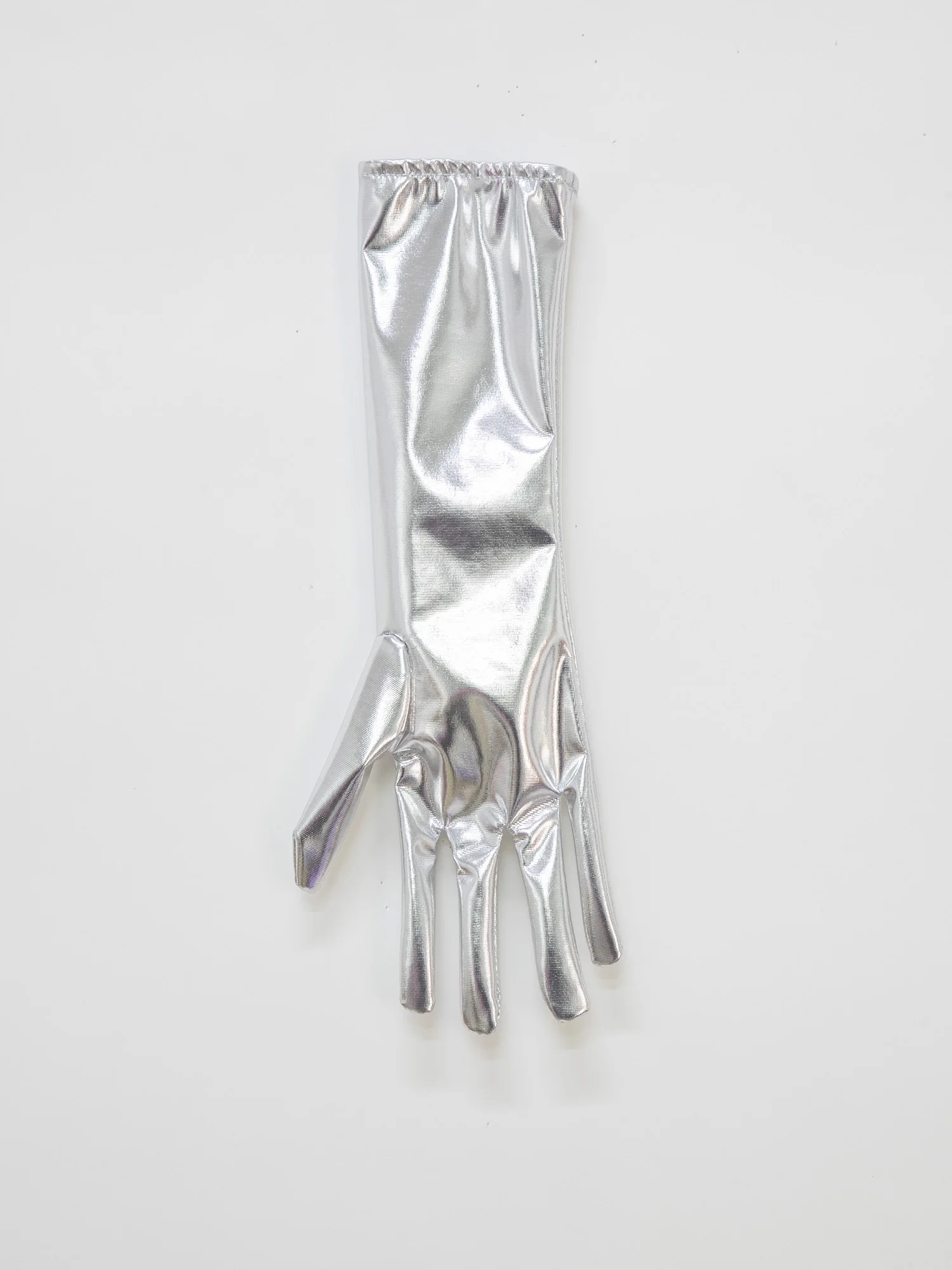 Vestido espacial brillante para niñas con guantes - usage example