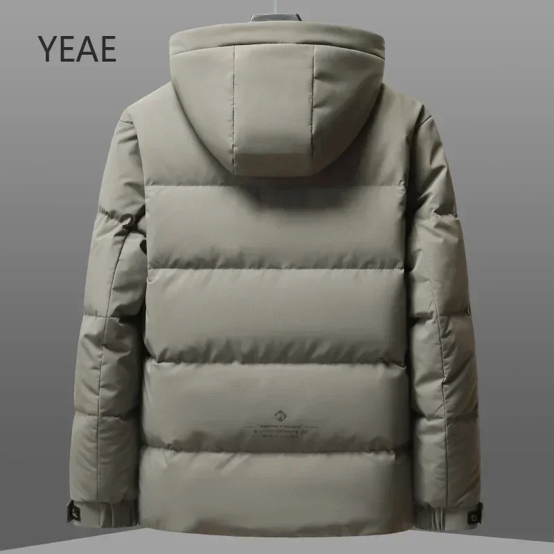 YEAE New Winter Down Jacket With Detachable Hood For Men Regular Thickened Men's Down Jacket Winter Warm Coat Top