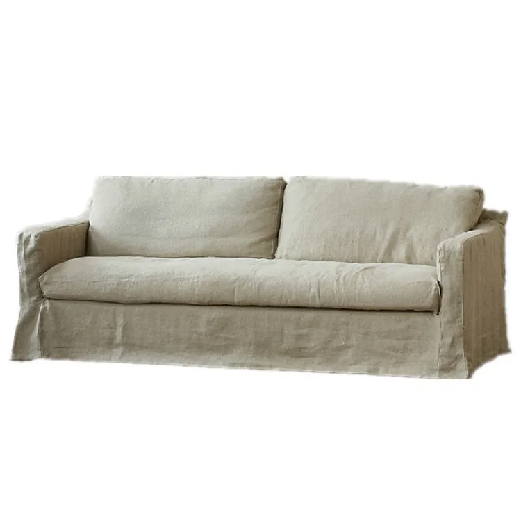 

Linen fabric down sofa B & B hotel apartment rental sofa removable and washable