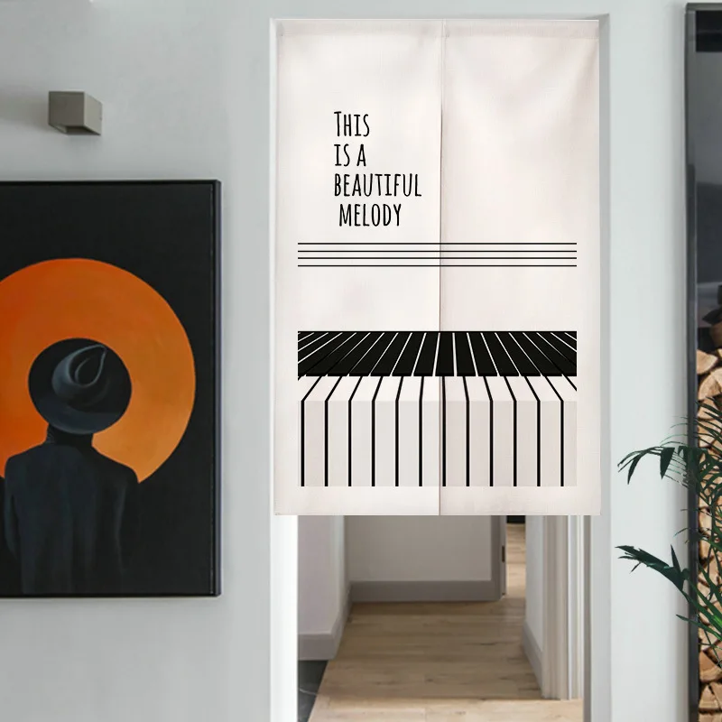 Western musical instruments changing room Curtain Privacy Partition Doorway Curtains Kitchen Entrance Noren Linen Hanging