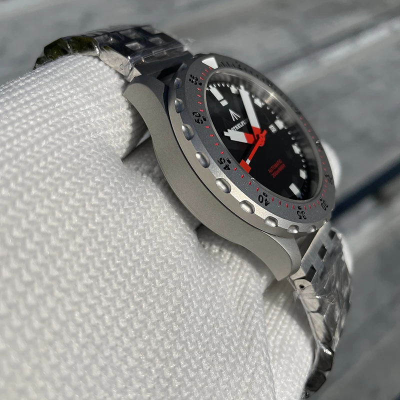 STEELFLIER Men Diver Watch 45mm Automatic Mechanical Wristwatch 200M Waterproof BGW-9 Luminous Sapphire Mirror NH35 Steel Bezel