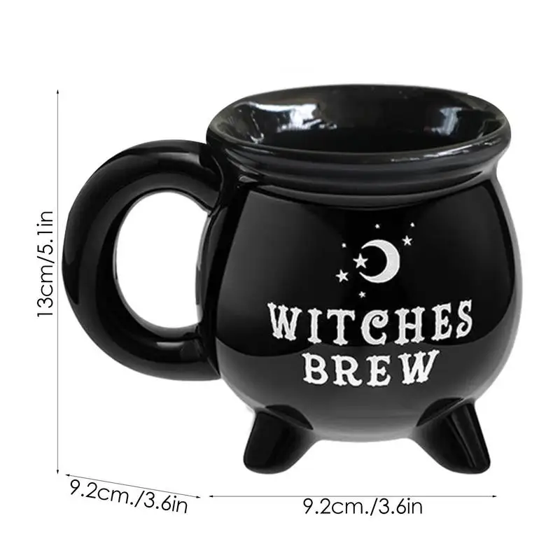 Witch Cauldron Mug Halloween Mug Decoration Cauldron Coffee Mug Black Ceramic Drinkware Decoration Crucible Pumpkin ghost cup