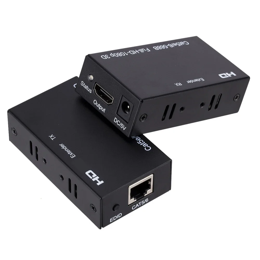 60M HDMI 호환 확장기 RJ45 포트 네트워크 HD 1080P 네트워크 확장기 (CAT5e CAT6 LAN 확장기 포함) PS4 TV 박스 PC 노트북용