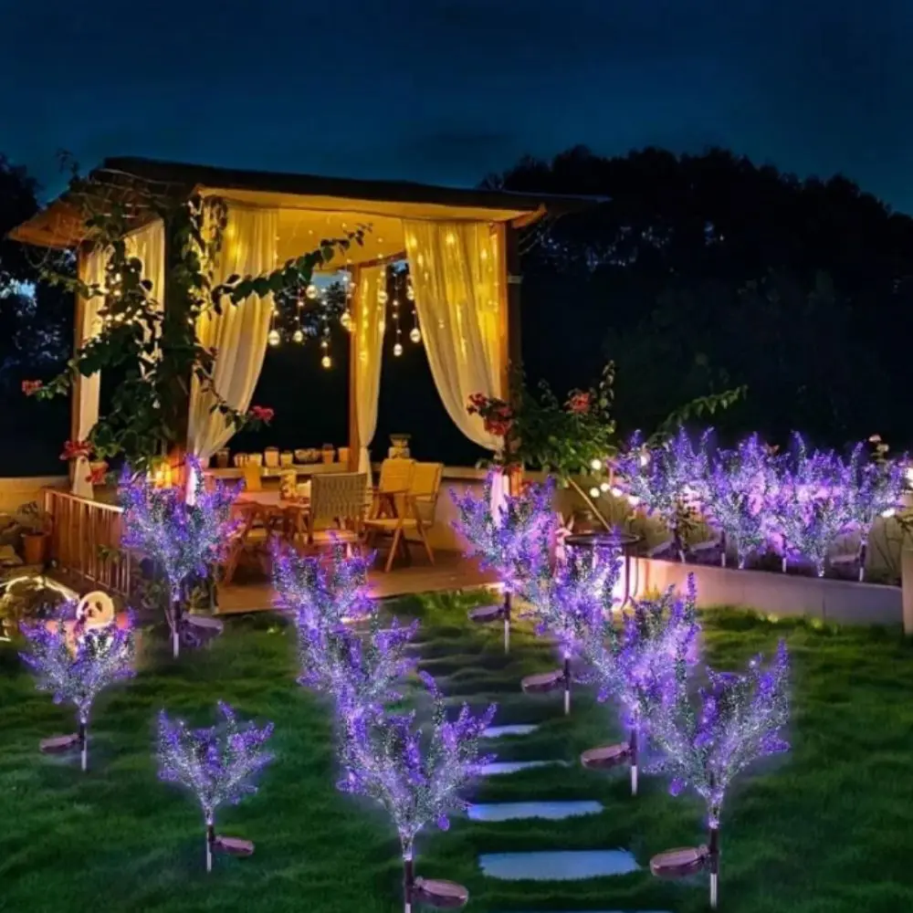 

Purple LED Solar Lavender Light Flower Shape Decorative Stake Solar Decoration Light Waterproof Design 1PC Unit