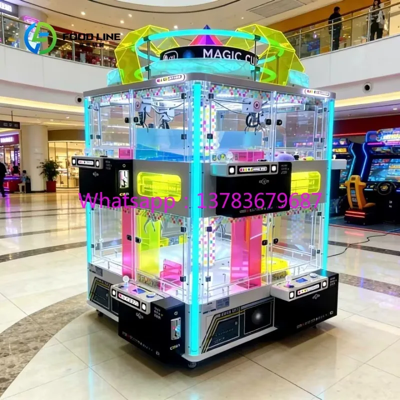 Customized Claw Machine 8 Player Fashionable Coin Operated Doll Machine, Snack Gift Lucky Doll Machine Metal Doll Machine