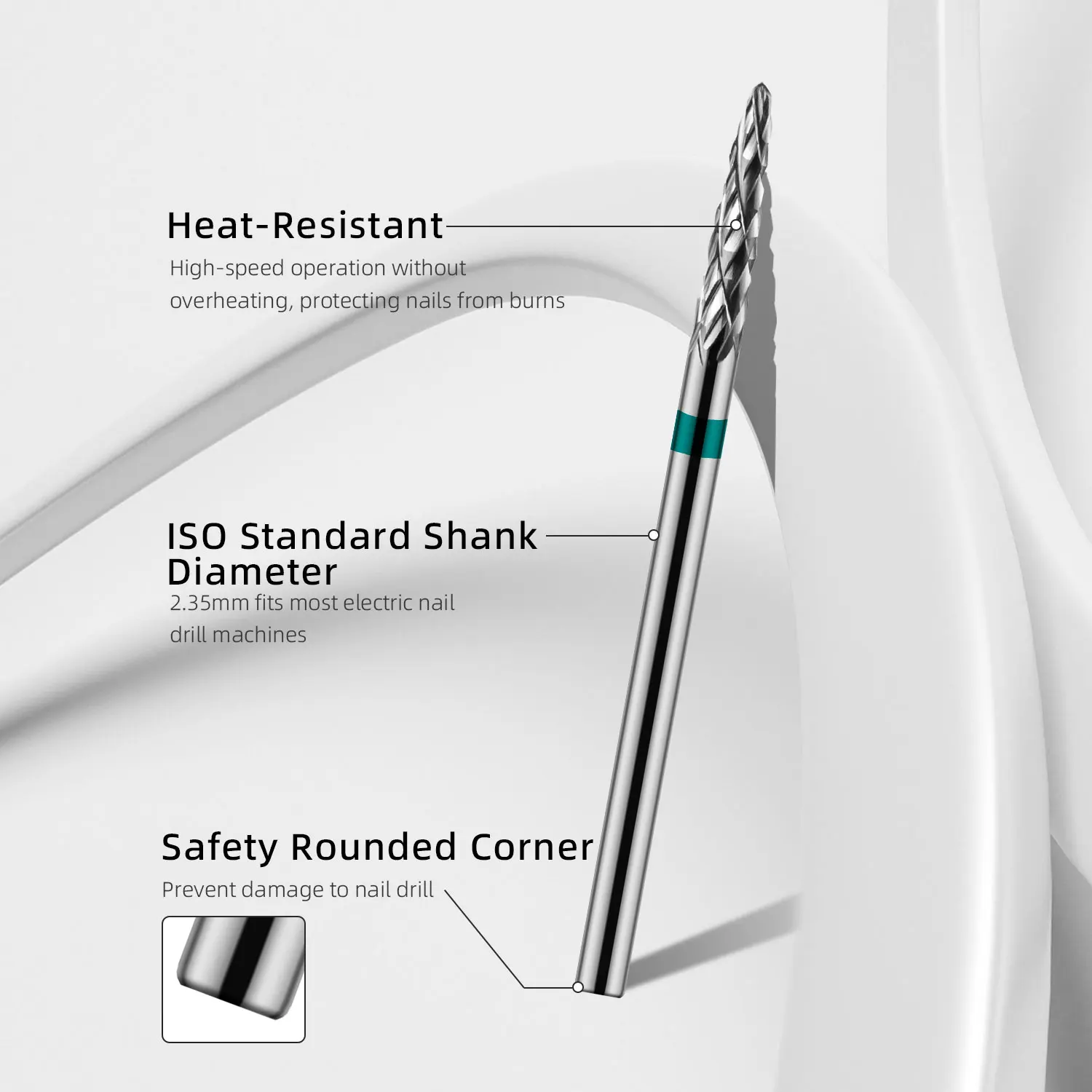 5 قطعة كربيد التنغستن مسمار لقمة ثقب 3/32 "لجل إزالة طلاء الأظافر الكالس مزيل الجلد الصلب آمنة تلميع رئيس صالون الاستخدام المنزلي #3