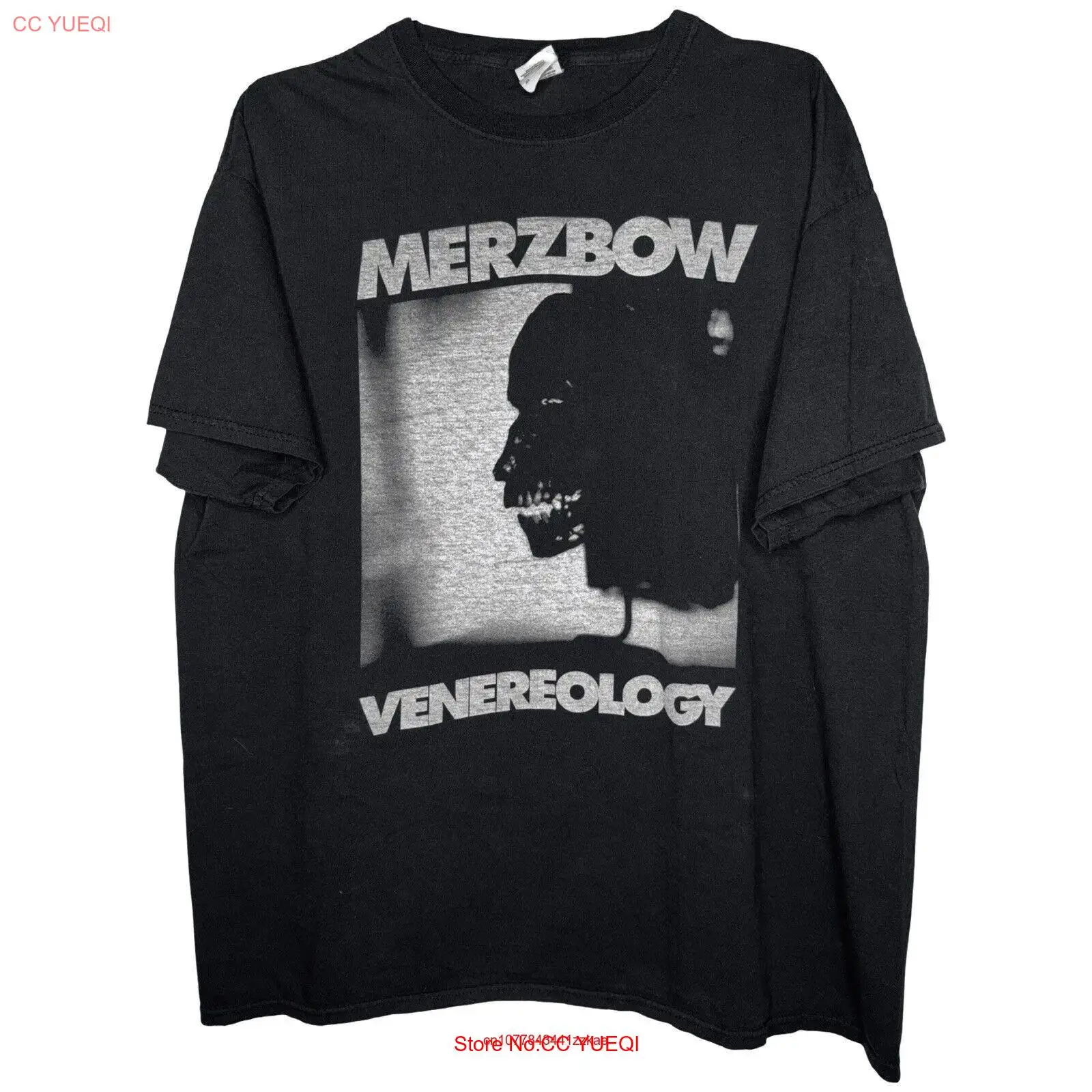 Винтажная футболка Merzbow 2000-х годов, размер XL, ужасов, утеплитель, с длинными или короткими рукавами