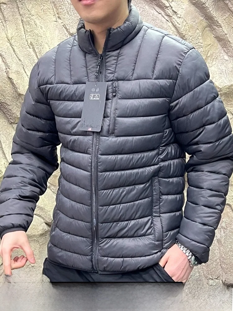 

Waterproof Breathable Lightweight Stand Collar Cotton Jaet for Men Warm Youth Faion Stand Fit Casual Wear Long Sve