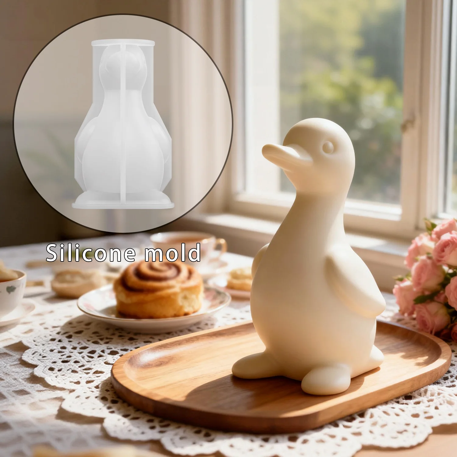 Picture 3: DIY Cute Chubby Duck Resin Mold, Little Duck Plaster Home Decoration Silicone Mold