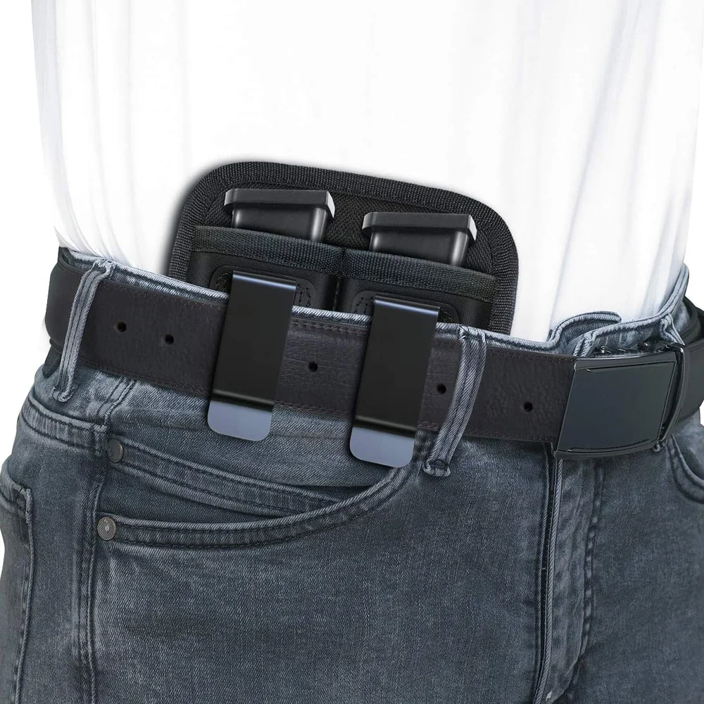Nylon Magazine Pouch Holster Pistol 9mm Concealed Carry Mag Case with Clip Glock 19 21 92 Handgun Mag Pouch