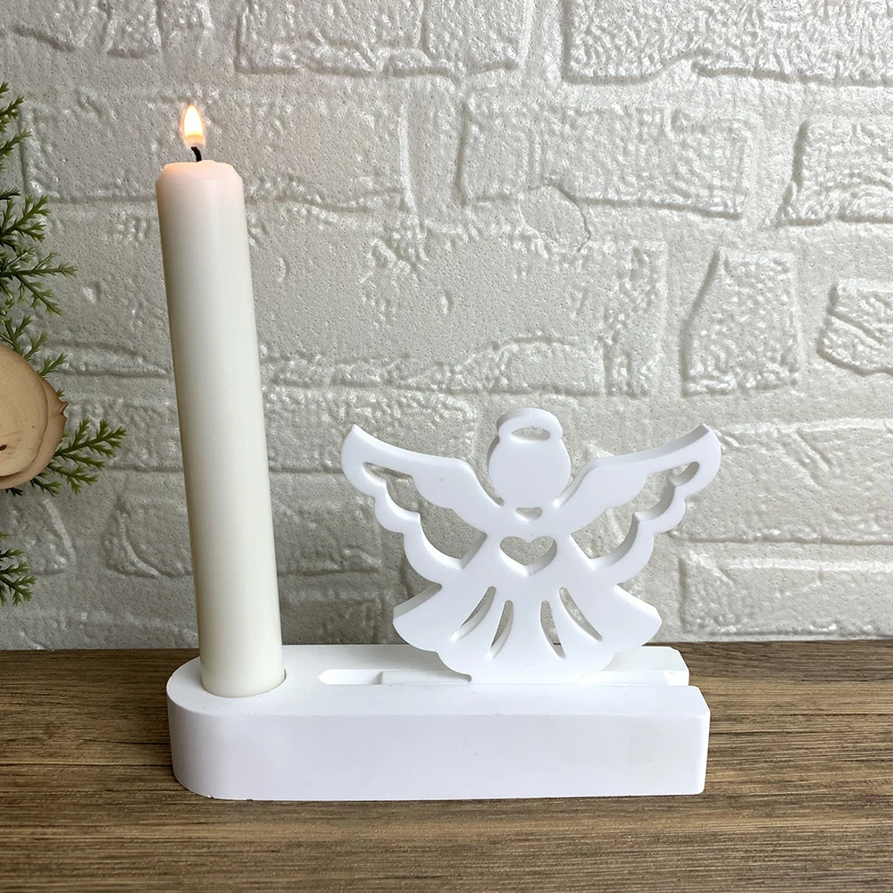 Cute Angel Heart Silicone Mold DIY Jesus Baptism Crystal Drip Glue Resin Gypsum Mold Aromatherapy Candle Holder Mold Home Decor