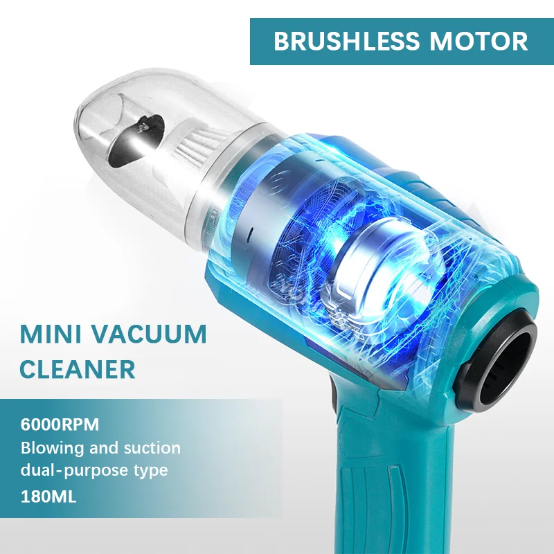 Electric Goddess XCQ002 Brushless Vacuum Cleaner 180ml Car Cleaning Vacuum Cleaner Household Appliance for 18V Makita Battery