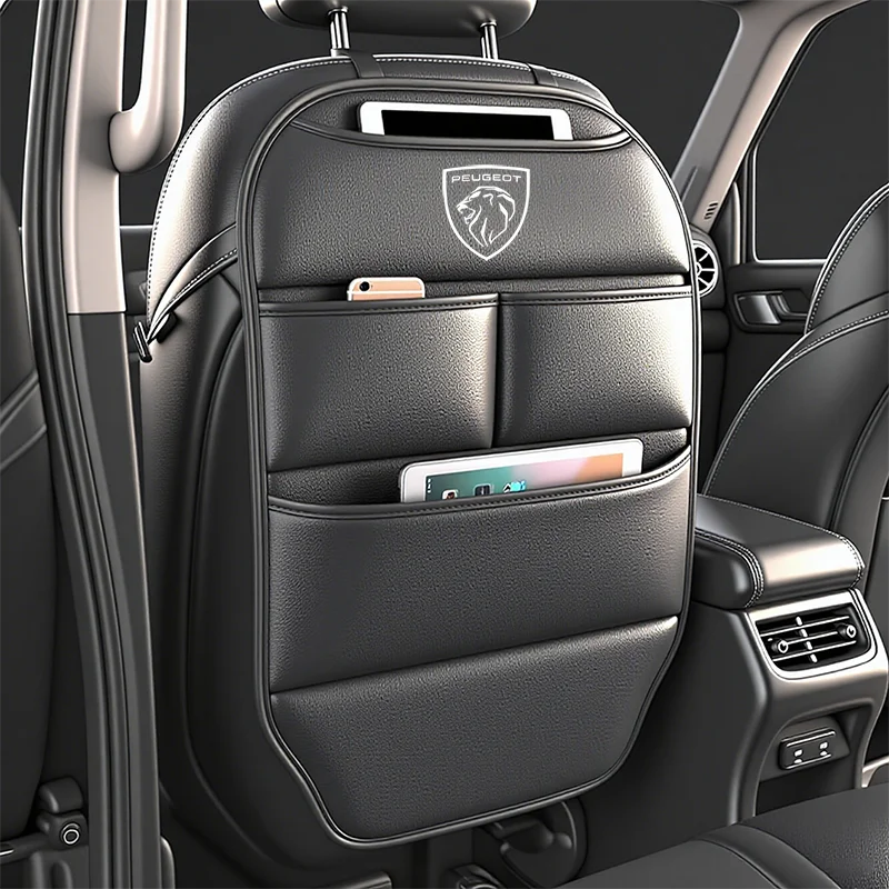 Peugeot – sacs de rangement de protection arrière de siège de voiture, housse pour Peugeot 206 307 308 3008 207 208 407 408 4008 508 2008 5008 301 205 106
