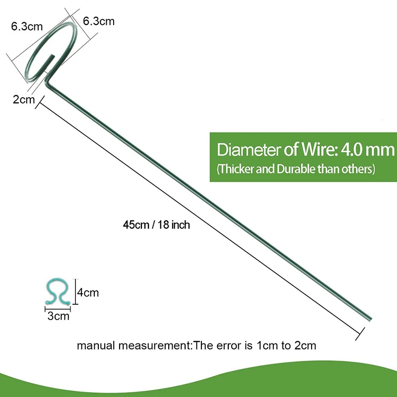 5 Packs Of 18 Inch Garden Single Stem Support Pile Plant Cage Support Rings, Containing 10 Rings, 45 Cm Long