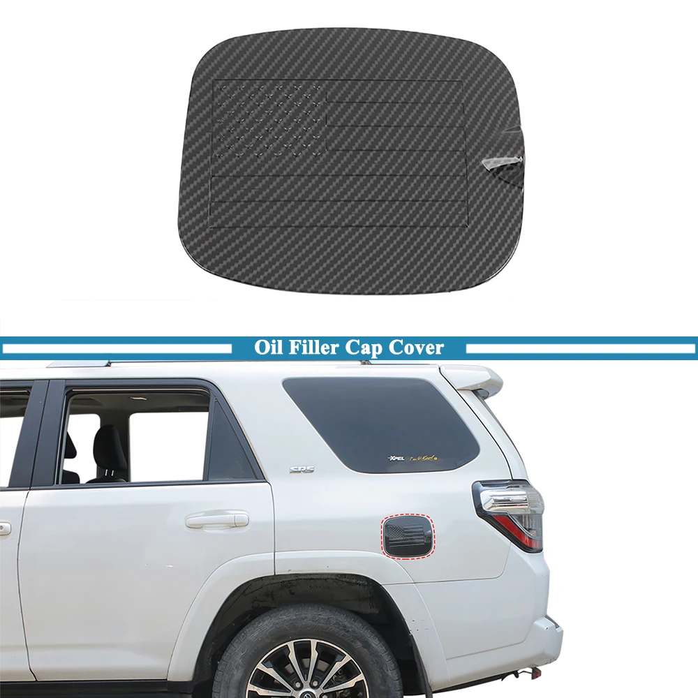 Oil Filler Cap Fuel Door Gas Tank Decoration Cover ABS Protector Trim USA Flag for 4Runner 2010-2023 Car Exterior Accessories