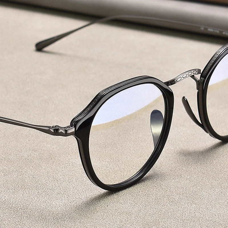 Plate Titanium Eyeglass Frame Retro Multilateral Men's And Women's Eyeglass Frame Light Luxury Optical Prescription Frame K1113