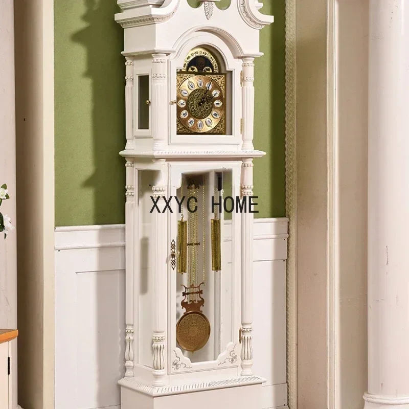 Retro Vertical Bell Polaris Mechanical Pendulum Clock Hermle White Clock Classical