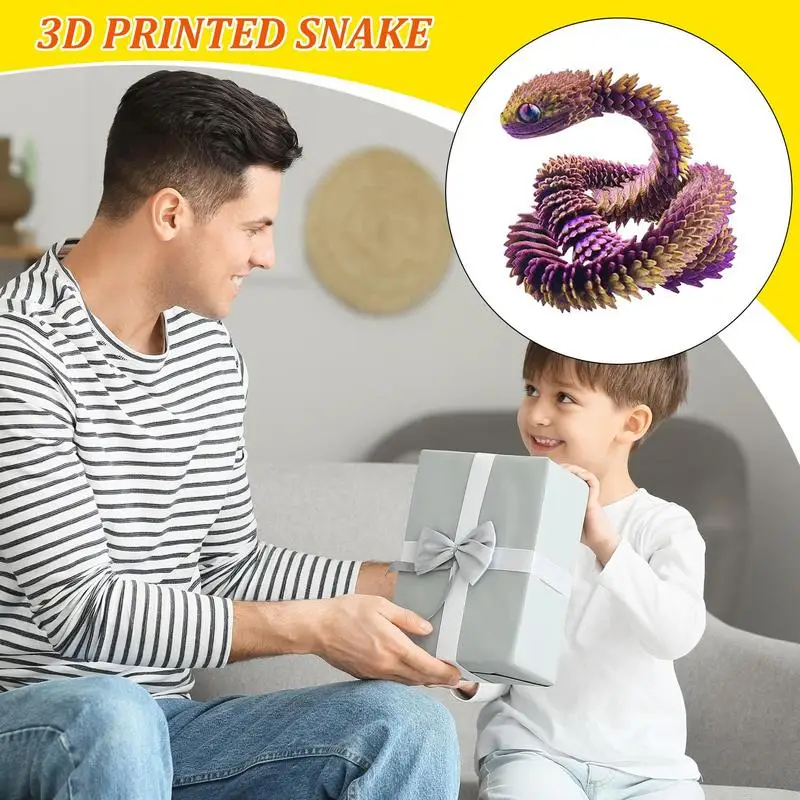 3d impresso cobra juntas rotativas estatueta de cobra escritório em casa artesanato ornamento criativo modelo de cobra brinquedo 2025 presente de ano novo
