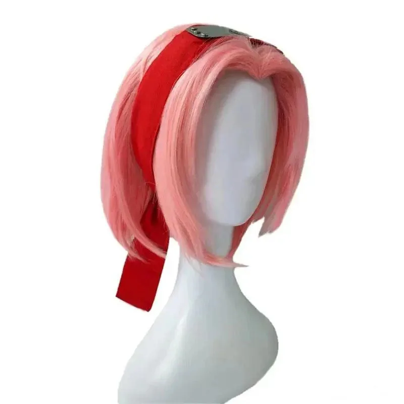 Haruno Sakura Cosplay Costume Wig Women Girls Skirt Outfit Ninja Headband Kunai Anime Halloween Carnival Convention Party Suit