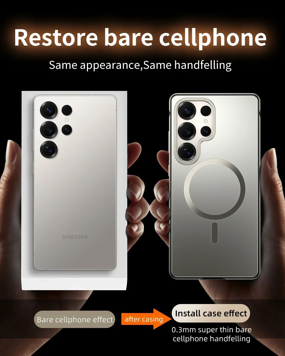 Metal Case for Samsung Galaxy S26 Ultra, Heavy-Duty Aluminum Alloy Frame with Magnetic Charging Ring Protection S25 Ultra