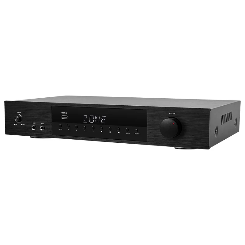 Hyper Sound Professional 8-Channel 4-Zone D-Class Digital Amplifier 400W FM Radio BT Aluminum Alloy PA-4400
