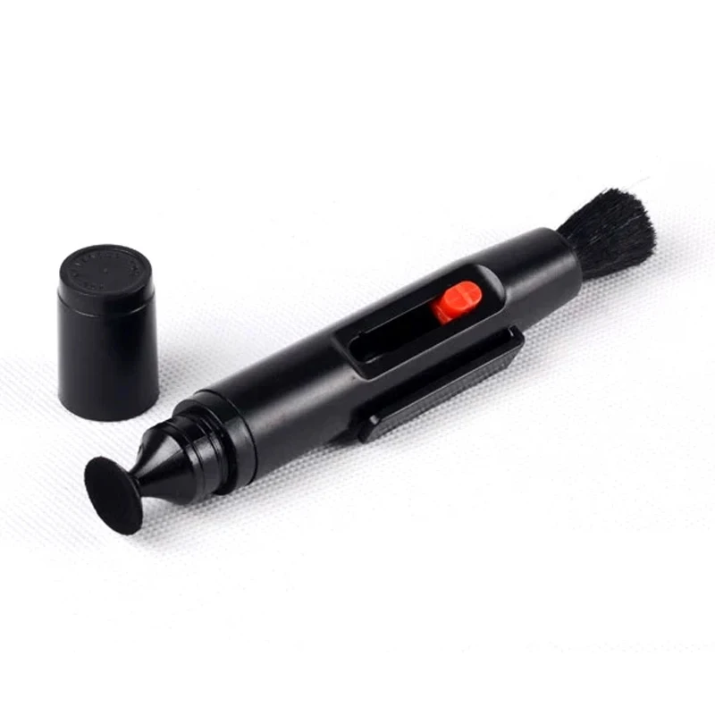 Micro DSLR Camera Lens Pen Dual Head Dust Removal Brush with Carbon Powder Brush for Digital SLR Cleaning
