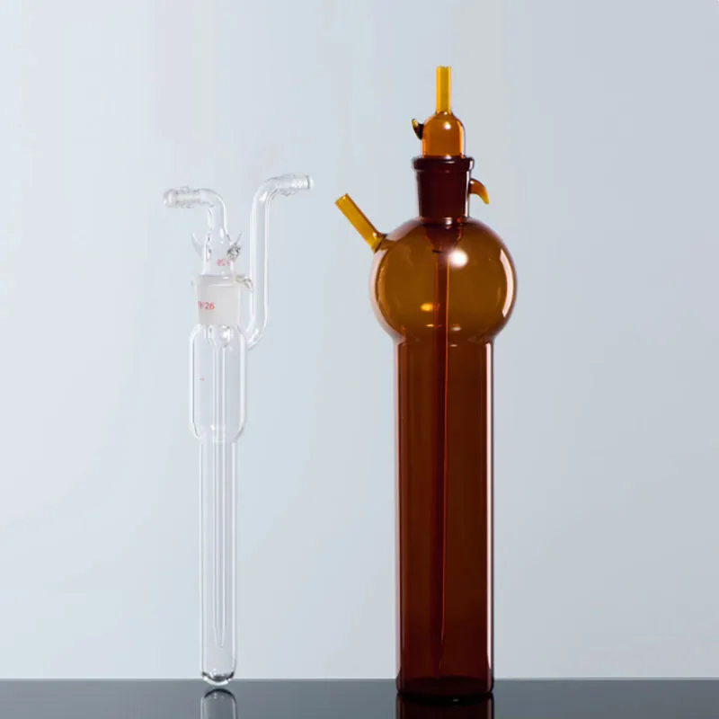 High borosilicate glass gas sampling bottle large package impact type impact absorption bottle 10ml25ml 50ml 100ml 125ml250ml