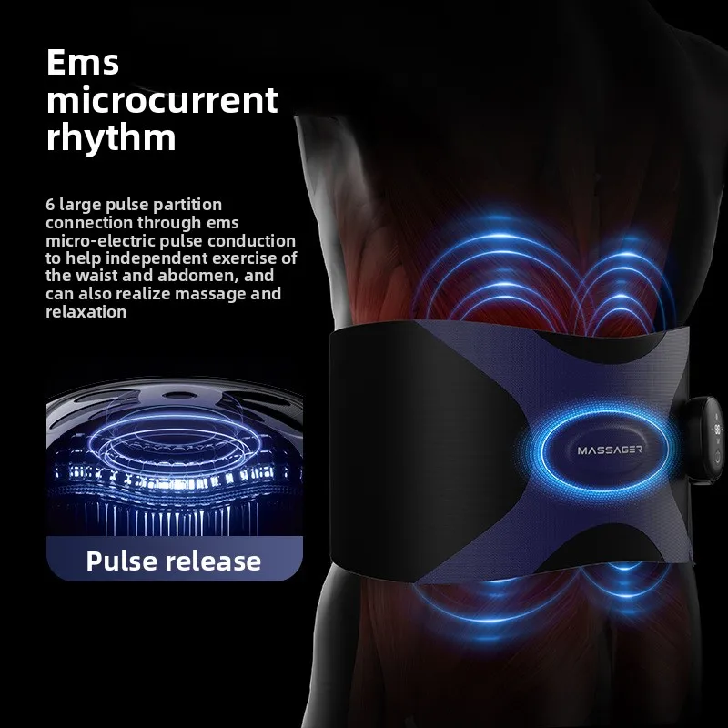 Massage Belt Heating Burst Sweat Pulse Lazy Sports Hot Compress Abdominal Lumbar Massager Waist Massager