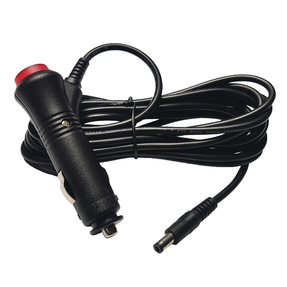 DC 12V Car Charger Power Cord 6.5FT  5.5 x 2.1mm Male Connector to Cigarette Lighter Male Plug Cable with Switch for DVD Player