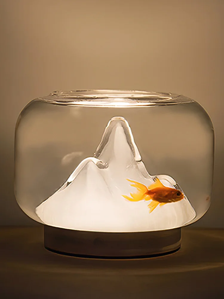 

Fish Tank Small Night Lamp Warm Mountain Bedside Douyu Landscaping Decoration Decoration Creative Simple