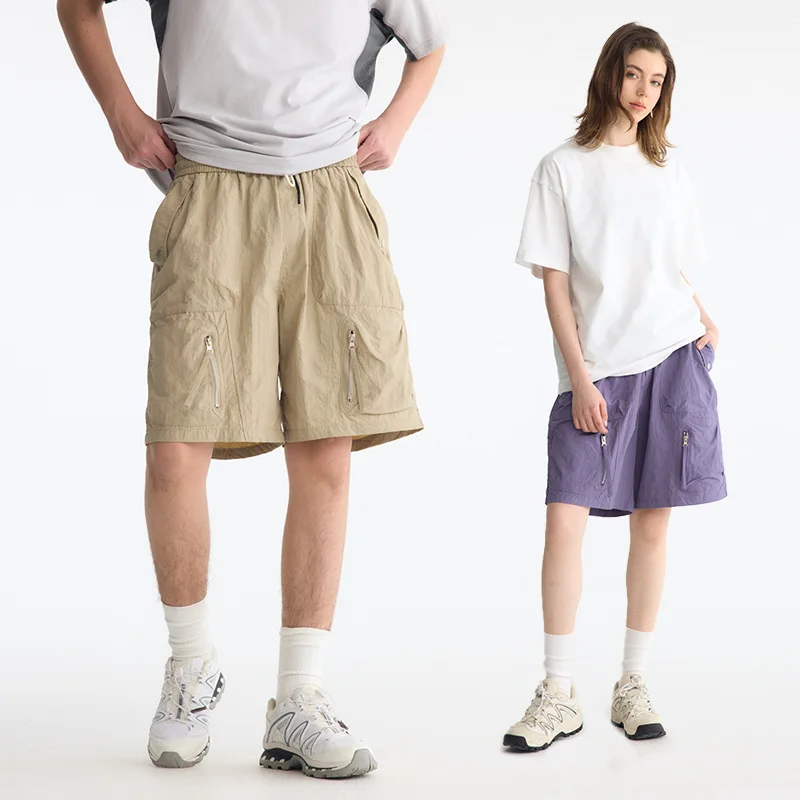 Frühling Und Sommer Neue Amerikanische Stil Arbeitskleidung Wasserdicht Atmungsaktiv Schnell Trocknend Spitze-Up Sport Shorts Unisex Lose Fünf-punkt YNN2