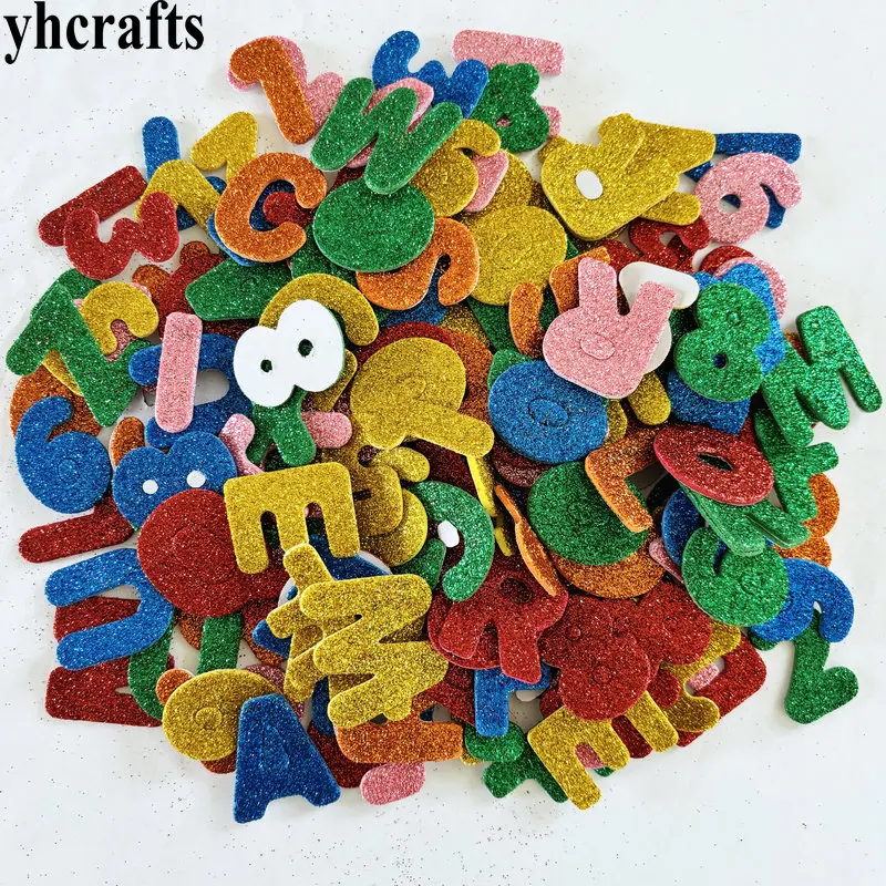 300PCS Letters and numbers glitter foam sticker Math toys Self learning Teach your own OEM bulk wholesale