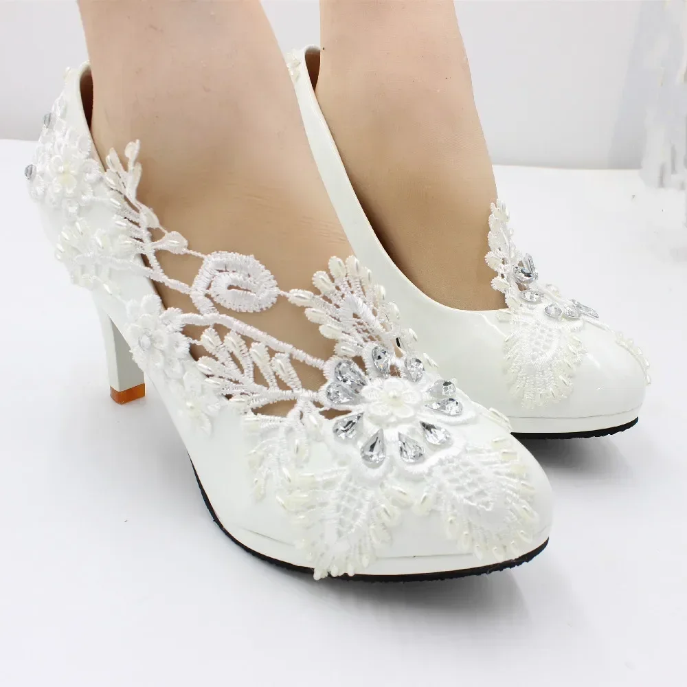 【 Star Cat 】 European and American style white high heeled wedding shoes supply cross-border spot wholesale bride shoes BH2108