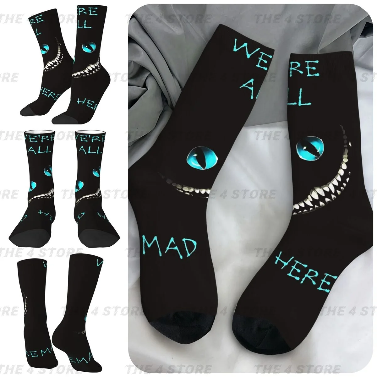 

Alice In Wonderland Hoodie Cheshire Cat High elasticity polyester fiber Men and Women printing Socks,All the year Dressing