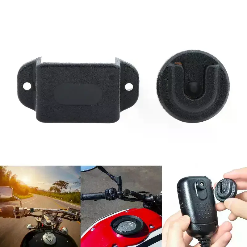 /&/Round Microphone Hook Holder Self Adhesive Mount Bracket For Mobile Radio Motorcycle Vehicle Walkie Talkie Hand Mic Storage