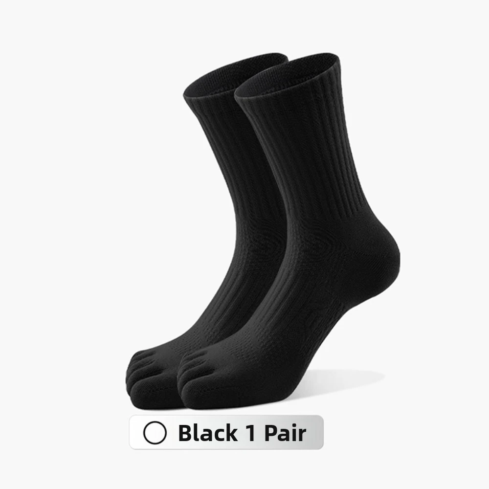 Cotton Men's Five Finger Socks Anti-slip Hosiery Five Toe Socks Odor Resistant Mid-Calf Sports Socks Spring Summer