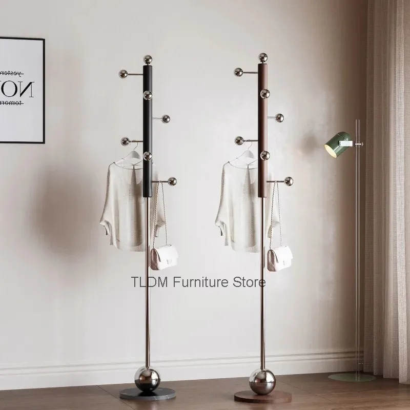 Modern Freestanding Coat Rack Marble Base Multi Ball Hooks Minimalist Floor Garment Hanger Clothes Hat Bag Stand for Entryway
