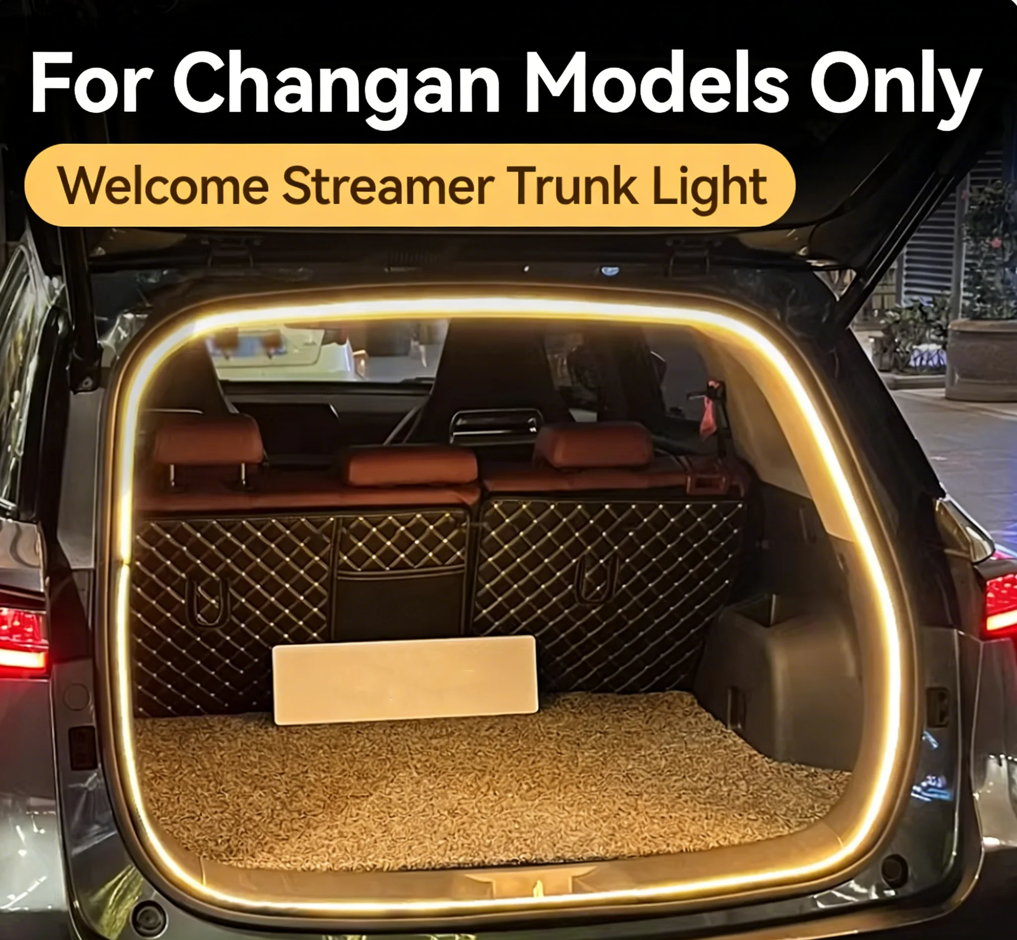 

For CHANGAN CS55 Plus AVATR 11 etc. Rear Trunk LED Light Bar White Warm White Car Trunk Modified Atmosphere Lamp