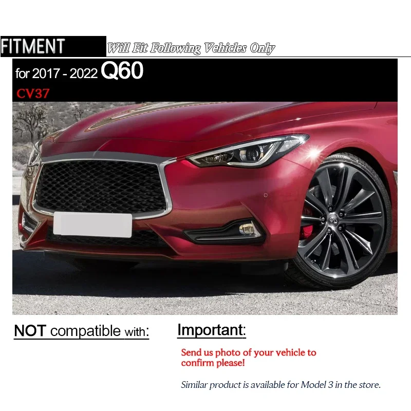 Carbon Fiber Printing Rear Boot Gloss Black High-kick Tunk Lid PSM Spoiler for Infiniti Q60 CV37 2017 - 2022 (Fits All Trims)