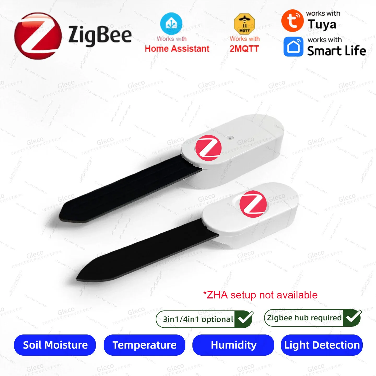 Zigbee – capteur d'humidité du sol, testeur de température et d'humidité, détecteur de lumière pour Tuya Smart Life Z2M, Assistant domestique, automatisation