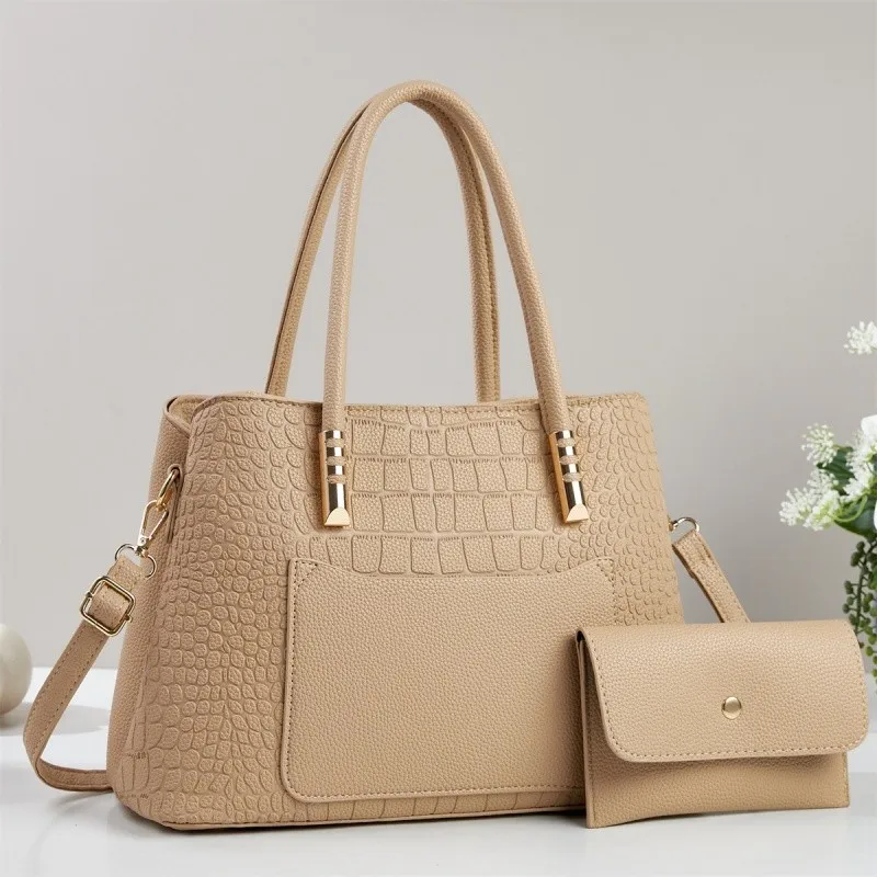 

Luxury Minimalist Stylish Diaper Bag: Women's Leather Shoulder Bag, Textured Tote With Classic Paris Design And Large Capacity