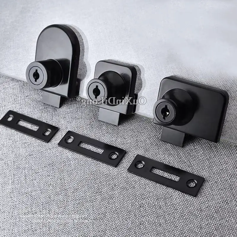 Brand New 6Sets Zinc Alloy Glass Cabinet Locks Shopping Mall Phone Jewelry Display Cabinet Locks with Keys Black/Chrome