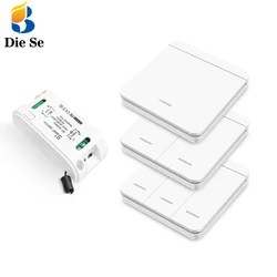 433Mhz RF Wireless Light Switch Wet Contact smart switch AC 110V 220V 10A Relay Receiver Push Button Transmitter for Led DIY