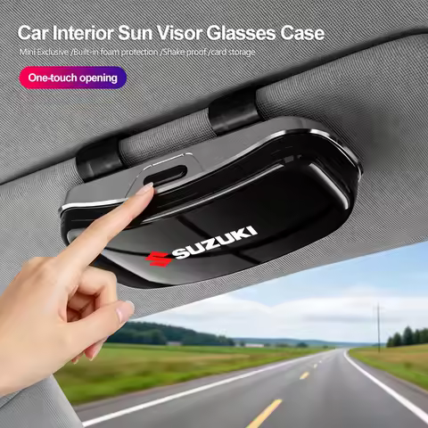Car Emblem Sun Visor Glasses Case Sunglasses Storage Gift Box For Suzuki Swift Vitara SX4 Ignis Baleno Jimny Alto Splash Samurai