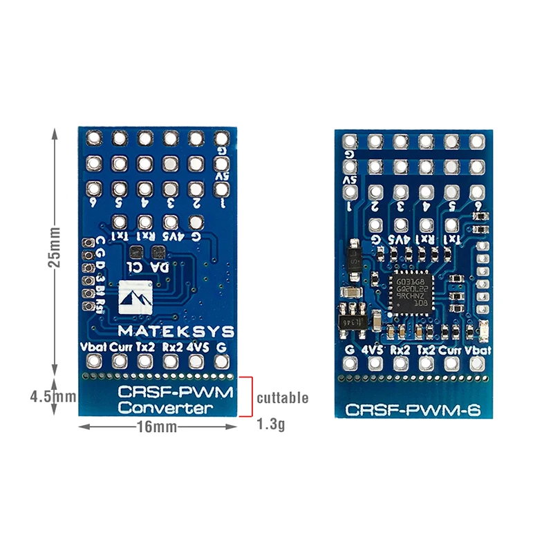 Matek CRSF to PWM Converter CRSF-PWM-6 / CRSF-PWM-C CRSF-PWM-B for TBS Crossfire Nano RX SE RC FPV Racing Drones DIY Accessories