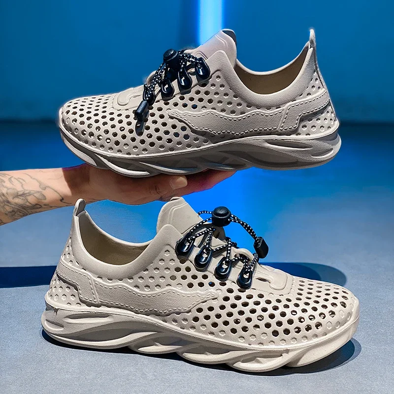 Men Sandals Men's Summer Slippers Comfortable Eva Soft Sole Slides Dual-use Indoor Soft-soled Garden Shoes Wear Beach Shoes