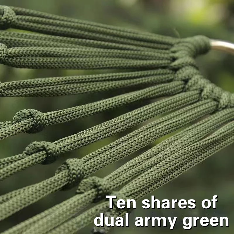 Outdoor Hammock Thickened Mesh Camping Hammock Nylon Rope Single Hammock Nylon Rope Mesh