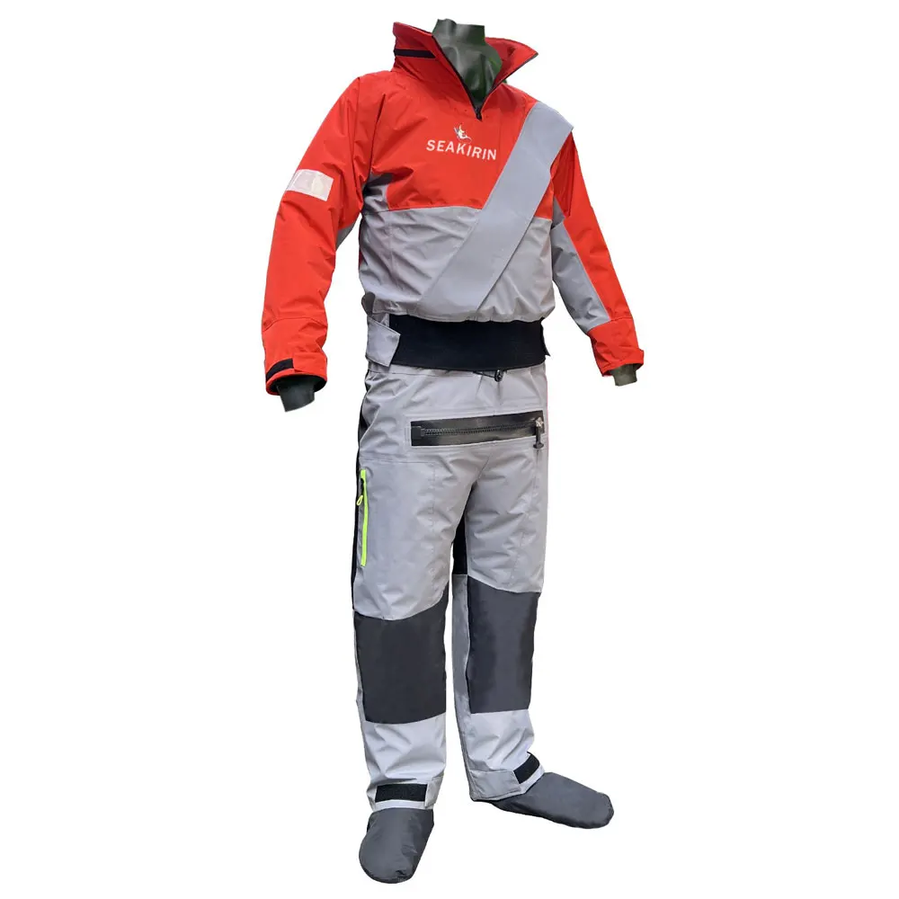 Men Drysuit With Detachable Hood Waterproof Breathable Paddling Kayak Dry Suit Against Cold Water Warm Rescue Clothing Winter