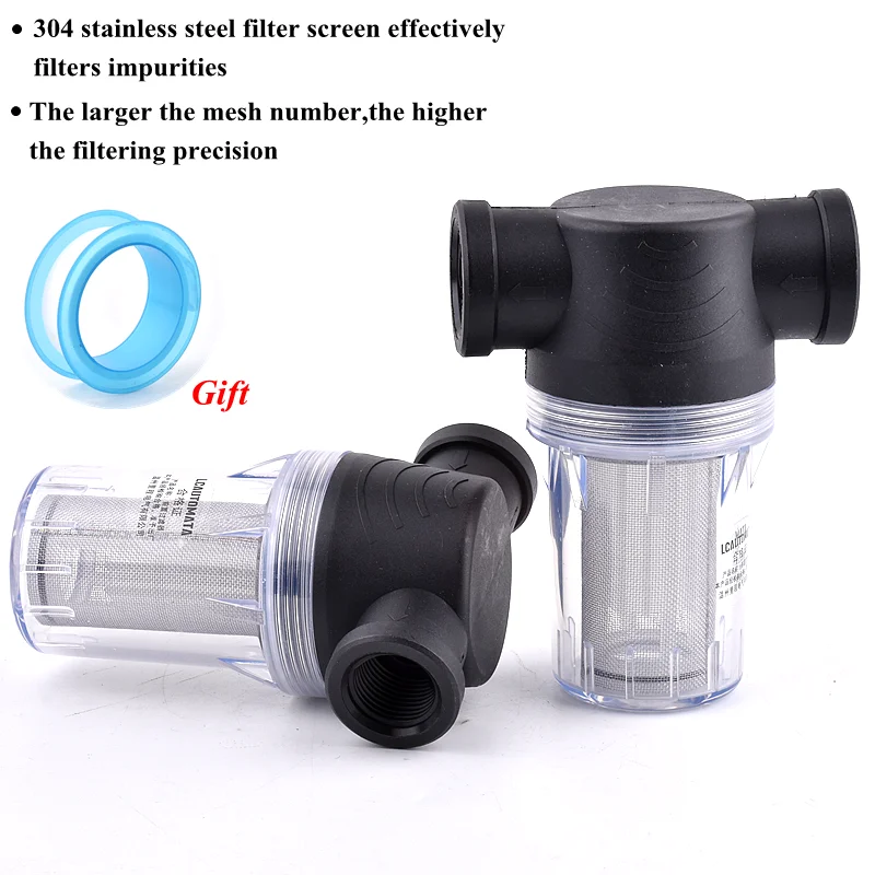 Garden Watering Filter 1/2'' 3/4'' 1'' Irrigation System Impurity Prefilter Water Pump Filter Household Water Pipe Strainer